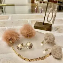 ハンドメイドピアスまとめ売り＊キレイめゆれるピアス