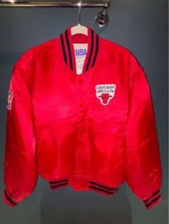 NBA シカゴ ブルズ ラビーン 刺繍ロゴ 袖PUレザー スタジャン S NBA シカゴ ブルズ ラビーン 刺繍ロゴ 袖PUレザー スタジャン XL