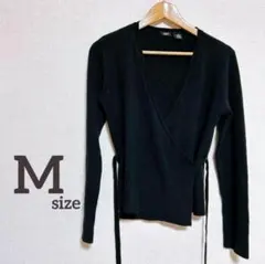 カシュクールニット ブラック USA 古着 ヴィンテージ 羽織