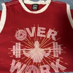 OVER WORK ノースリーブTシャツ タンク レッド