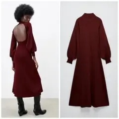 ZARA　オープンバック ニット ワンピース　Mサイズ