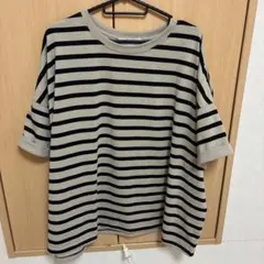 ボーダー柄 オーバーサイズ 半袖Tシャツ