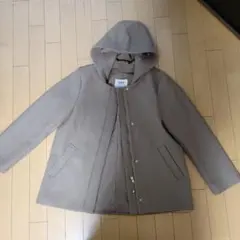 ikka フード付きコート ベージュ