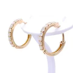 すみー 様専用K18 フープ ピアス ダイヤモンド0.15ct/0.15ct