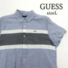 MY1311▲GUESS▲ゲス 半袖シャツ ロゴシャツ サイズL ワンポイントのサムネイル