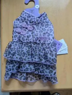 ANNA SUI 犬服 ヒョウ柄チャイナワンピース M　パープルのサムネイル