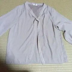 GLACIER 七分袖 ブラウス ベージュ リボン　L