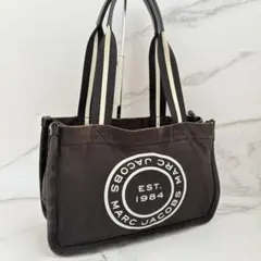 MARC JACOBS マークジェイコブス ロゴ キャンバス トートバッグ 黒