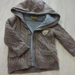 Steiff ケーブル編みフード付き羽織り 68cm