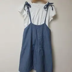 デニム ジャンバースカート petit main