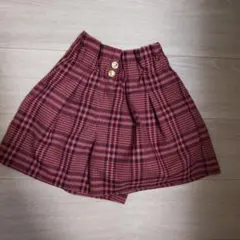 GU チェック柄 キュロット 130 ショートパンツ