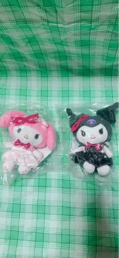 サンリオHappyくじ マイメロディ クロミ ぬいぐるみ セット 約15cm