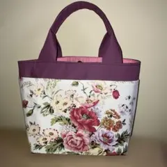 トートバッグ　ハンドメイド　ローラアシュレイ　花柄