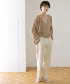 KBFカールヤーンノースリーブアンサンブルカーディガンのサムネイル