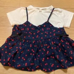 アプレレクール　Tシャツ&さくらんぼチュニック重ね着　120