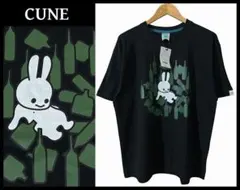 希少 完売 22AW 新品 キューン モザイク ウサギ ネコ Tシャツ 黒 
