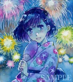 【オリジナルアナログ手描きイラスト】花火