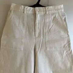 MACPHEE/TOMORROWLAND ホワイト ワイドパンツ 前後ポケット付