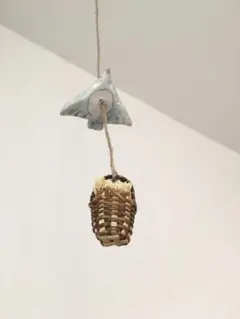 青い鳥と花かごモビール　オーナメントミナペルホネンバーズワーズ鹿児島睦うだまさし