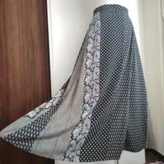 美品✨『UNITED ARROWS』総柄 パッチワーク フレア ロング スカート