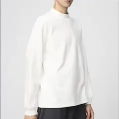 UNIQLO ブラックモックネックTシャツ M ホワイト
