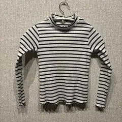 gu キッズ 長袖カットソー ボーダー 150