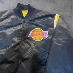 【90s】STARTER レイカーズ サテンジャケット 黒 USA製 M