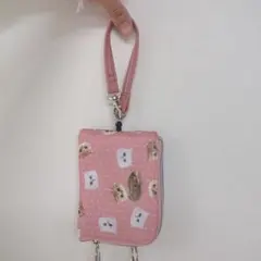 ポールアンドジョー キーケース ピンク 猫柄 ストラップ付きのサムネイル