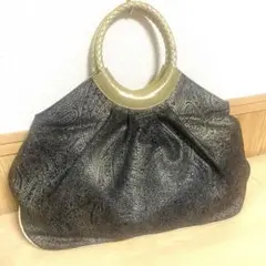 希少‼︎ PATRICK COX ペイズリー柄　ハンドバッグ ゴールド　ブラック