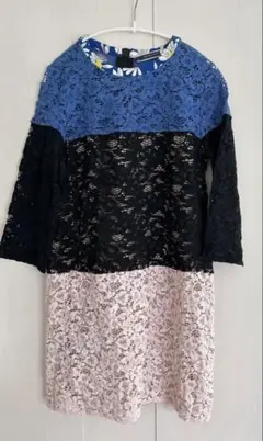 スポーツマックスsportmaxミニドレス刺繍総レース配色ワンピースsize38のサムネイル