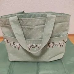 【ランチバック】お弁当入 ミニトートバッグ 保冷バッグ（アフタヌーンティー）