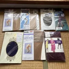 コットン ガーターフリー ストッキング 22-24 ブラック　ストッキング含む