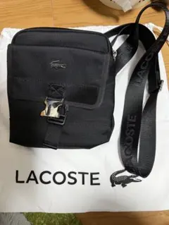 LACOSTE ブラック ショルダーバッグ