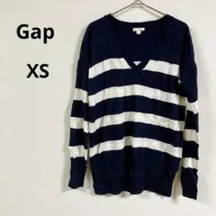 即購入OK✨Gap【XS】ネイビー/ホワイト ストライプ ニットセーター