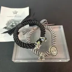 made by starビジューモティーフ＆ リボン付ブレスレット２本セット
