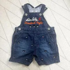 Double.B 刺繍デニムオーバーオール
