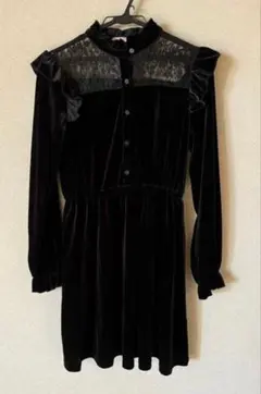 wc ワンピース　黒　レース　ゴス　ベロア　地雷　量産型
