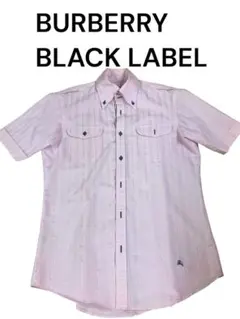 Burberry Black Label 半袖ピンクストライプシャツ 2 - メルカリ