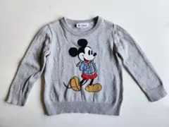 BabyGAP ミッキーグレー薄手ニット長袖3歳サイズ100