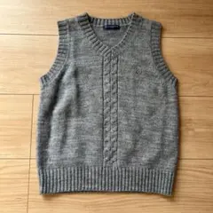 値下げ　グレー ケーブル編み ニットベスト