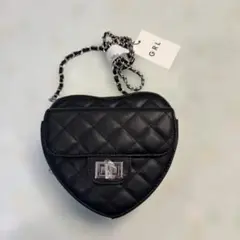 【新品未使用】G R L ハート型ショルダーバッグ ブラック