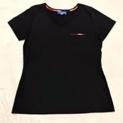 美品 BLUE LABEL CRESTBRIDGE 黒 Vネック カットソー