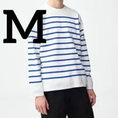 【新品未使用】GU　ミラノ リブ パネル ボーダー セーター オフホワイト M