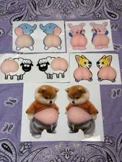 5点セット 3Dぷくぷくシール 立体ステッカー 雑貨デコ シール帳 おしりシール