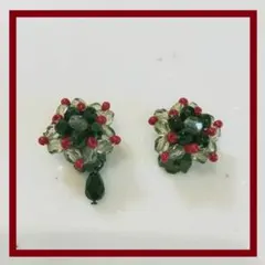 Aj05080925　【訳あり・ヴィンテージ】昭和レトロなビーズボールイヤリング