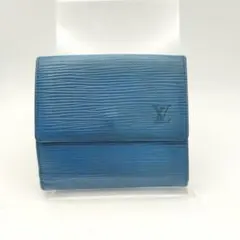 ルイヴィトン　折財布　財布　エピ　ポルトモネビエカルトクレディ　ブルー