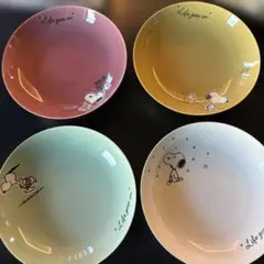 【新品未使用】スヌーピー パスタプレート 4枚セットのサムネイル