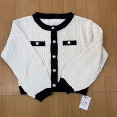 GRL ケーブルニット カーディガン パールボタン