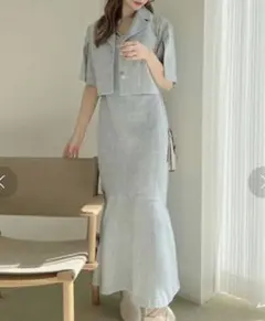 dazzlin ショートコンビシャツ2ピースワンピース