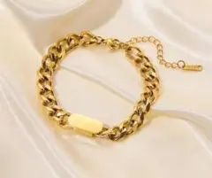 ラスト1太めチェーン ブレスレット サージカルステンレス ヒップホップゴールド